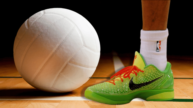 basketball shoes in volleyball court